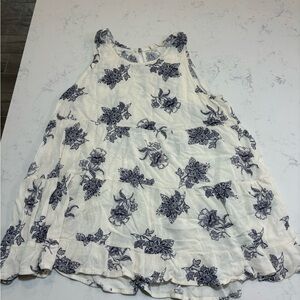 Altar'd State White and Blue Floral Tank Top